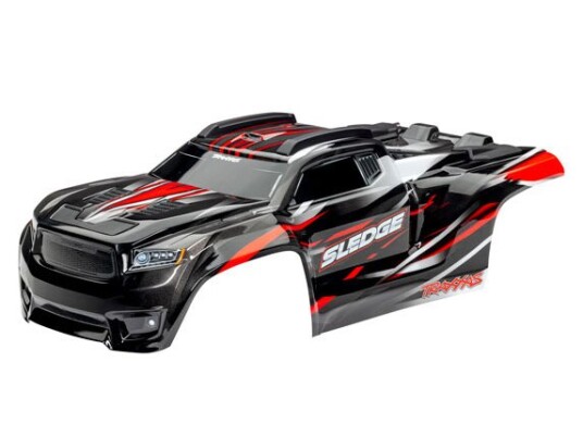 Traxxas 9511R  Body Sledge Red Complete w/ Supports & Mounts