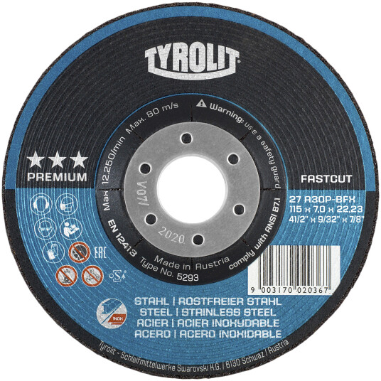 Skrubbskive Premium 27E ø178Ã7 A24Q-BFX