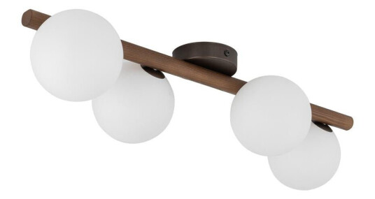 Estera wood taklampe 4-lys - Valnøtt / Opal