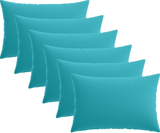 vidaXL Putetrekk 6 pcs HEERLEN Turkis 50 x 70 cm Polyester