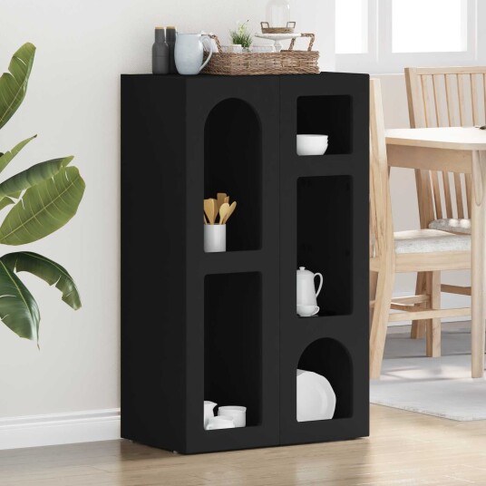  Serviesskap Svart 59 x 35 x 100,5 cm Konstruert tre