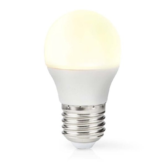 Nedis Frostet LED lyspære Varm hvit E27, G45, 4,9W, 470lm, 2700K Nedis Frostet LED lyspære Varm hvit E27, G45, 4,9W, 470lm, 2700K