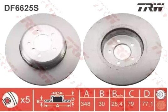 Bremseskive TRW DF6625S