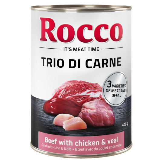 Rocco Classic Trio Di Carne – 6 X 400 G Okse Høns Og Kalv