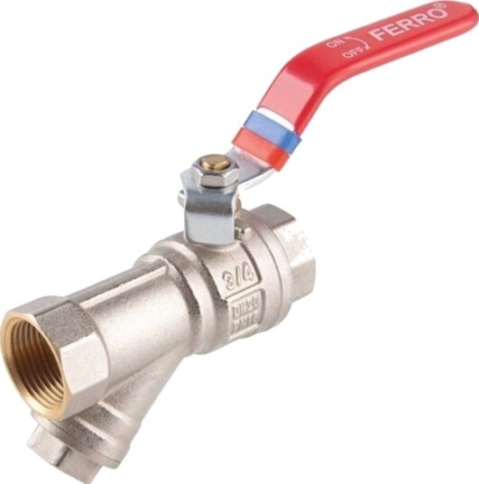 Ferro Kfpzf1 Kuleventil For Kaldt Vann Med Håndtak 1/2"" Innv. Innv. Med Filter Og Skyver F Power // Zkwf 15 Ww R Fer Power