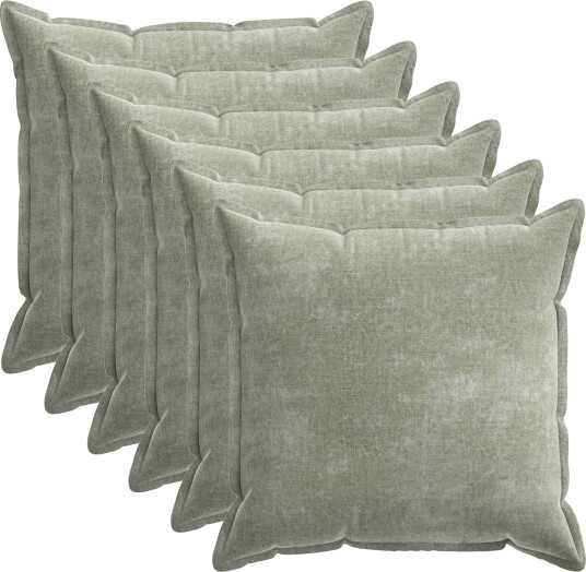 vidaXL Putetrekk 6 stk. HOUTEN Grønn 80 x 80 cm Chenille stoff