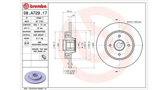 Bremseskive MAGNETI MARELLI 360406105700 Bremseskive MAGNETI MARELLI 360406105700