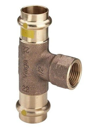 Viega Profipress Gas T-stykke 22 mm Kobber med Innvendig Gevind