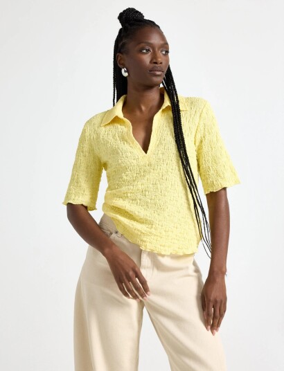 Lindex Short Sleeved Top Yellow S
