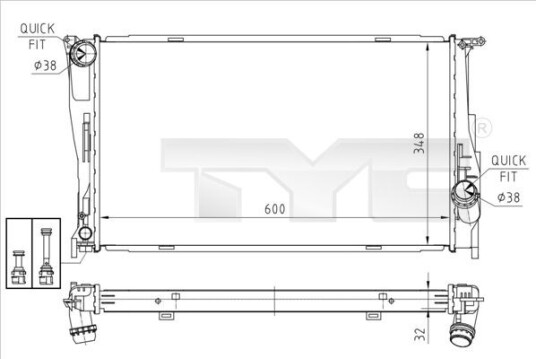 Radiator TYC 703 0008 Radiator TYC 703 0008