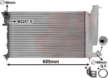 VAN WEZEL 09002155 Radiator motorkjøling