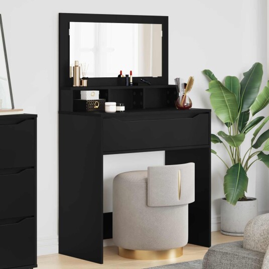  Soverom sminkebord Svart 80 x 39,6 x 135 cm Konstruert tre