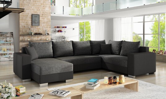 Gallicanta Hjørnesovesofa Grå/Svart Gallicanta Hjørnesovesofa Grå/Svart