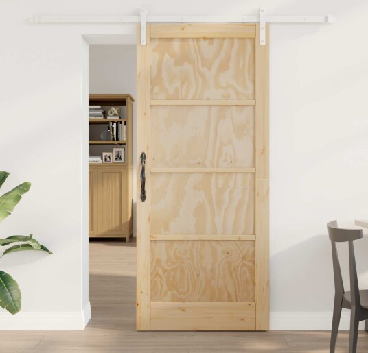 vidaXL Skyvedør Naturlig og Hvit 86 x 198,5 cm Heltre furu vidaXL Skyvedør Naturlig og Hvit 86 x 198,5 cm Heltre furu