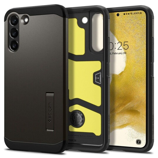 24.Se Spigen Tough Armor Case Samsung Galaxy S22 Gunmetal