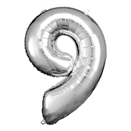 Amscan International Tallballong Sølv Metallic - Tallet 9