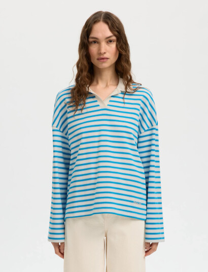 Selected Slfmilly Ls Polo Blue S Selected Slfmilly Ls Polo Blue S