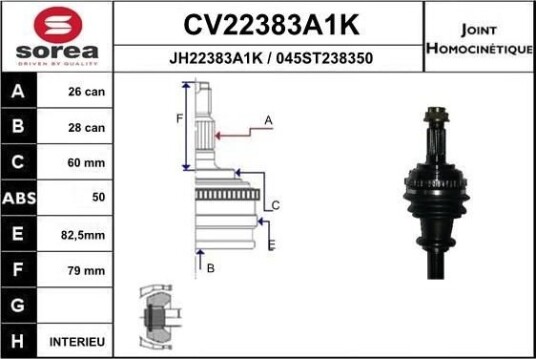 Drivledd EAI CV22383A1K Drivledd EAI CV22383A1K