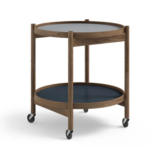 Brdr. Krüger Bølling Tray Table model 50 rullebord water, røykoljet eikestativ