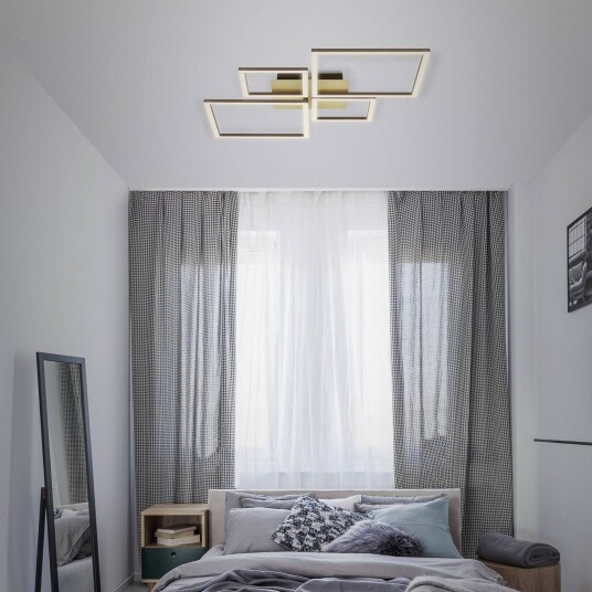 Briloner LED-taklampe Frame, dimbar, Messing / gull, Stue / spisestue, Metall, Moderne, Flerhodet takbelysning Briloner LED-taklampe Frame, dimbar, Messing / gull, Stue / spisestue, Metall, Moderne, Flerhodet takbelysning