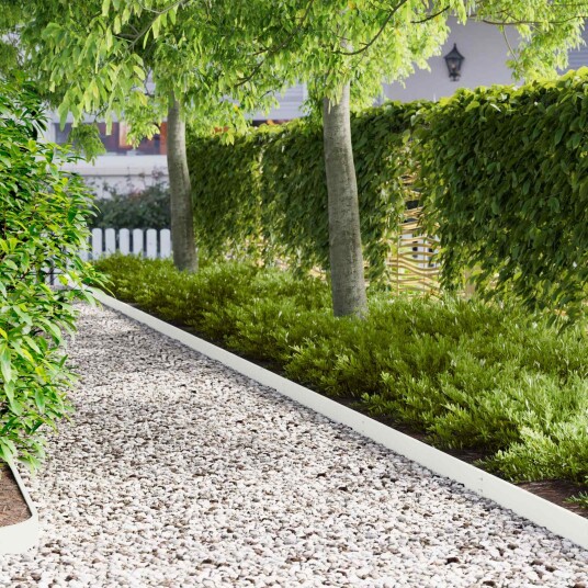 vidaXL Gjerdekant 30 pcs 103 x 10 cm Stål Hvit