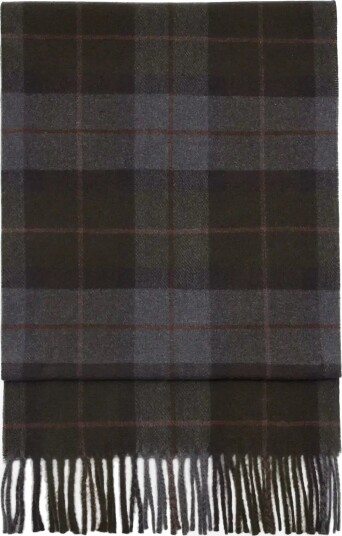 Mango Checked Scarf With Fringed Edges - BEIGE - KHAKI - One Size