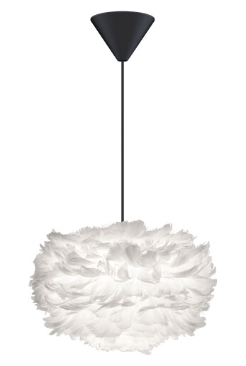 Umage Eos Taklampe Mini Hvit med Baldakin i Sort Umage Eos Taklampe Mini Hvit med Baldakin i Sort