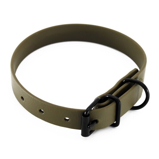 Heim halsbånd BioThane, oliven - 28 - 35 cm Halsomfang, B 19 mm