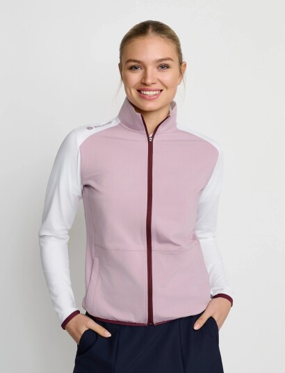 BACKTEE Ladies Full Zip Baselayer Pink L BACKTEE Ladies Full Zip Baselayer Pink L