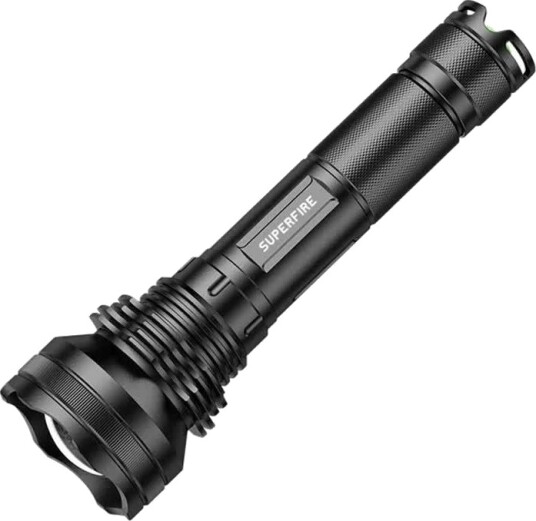 Superfire L3 P90 LED Lommelykt - 2700lm, 400m rekkevidde - Svart Superfire L3 P90 LED Lommelykt - 2700lm, 400m rekkevidde - Svart