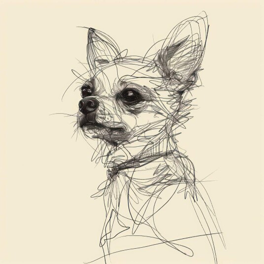 Namly Design Plakat Skisse av en Chihuahua POSTERSQUAREII16TM