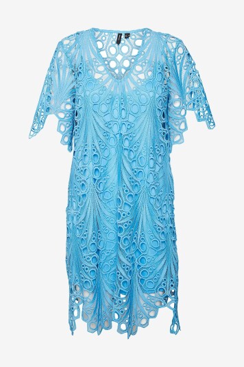 Vero Moda   Blondekjole vmNikki Lace 2/4 Short Dress Wvn   Blå