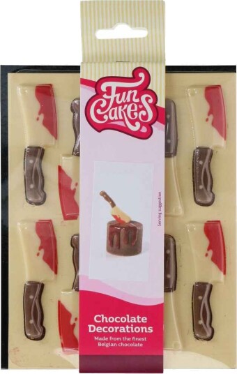 Funcakes Spiselig Kakepynt Halloween Blodige Kniver Pk/10