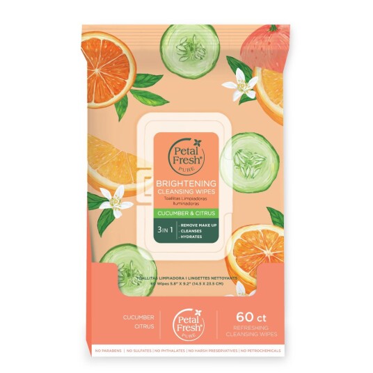 Petal Fresh Pure Brightening Cucumber & Citrus Cleansing Wipes Petal Fresh Pure Brightening Cucumber & Citrus Cleansing Wipes