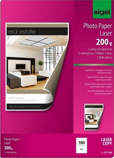 Sigel LP144 Fotopapir A4 2 Sidig Glanset 200 g/m² Sigel LP144 Fotopapir A4 2 Sidig Glanset 200 g/m²
