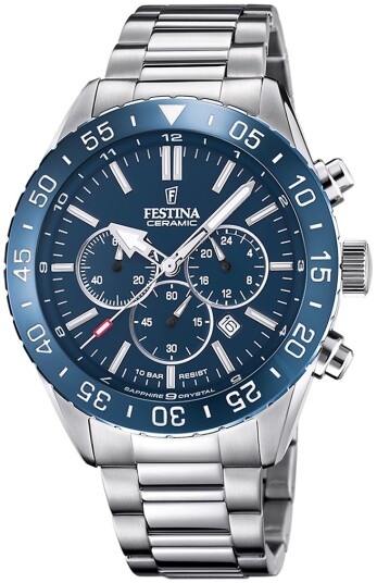 Festina Herreklokke F20575 2 Ceramic Blå/Stål Ø44 mm