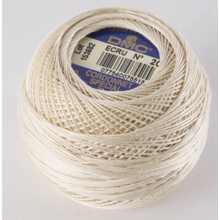 DMC Cordonnet Spécial nr. 40 Heklegarn Unicolor 0001 Natur