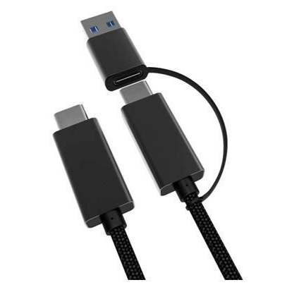 MicroConnect USB-C Kabel 1m med USB-A adapter 3.2 Gen 1 Svart
