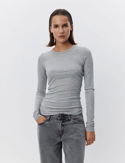 Sofie Schnoor Petriciasw T Shirt Long Sleeve Grey M