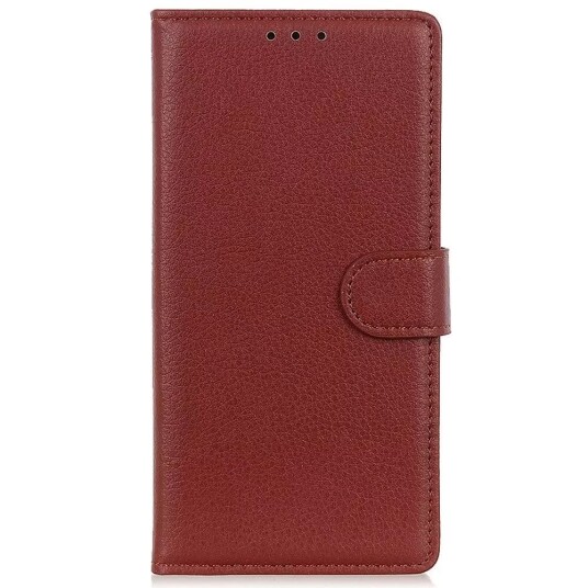 INCOVER Samsung Galaxy M12 Litchi Skinndeksel med Lommebok - Brun