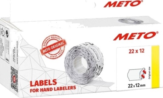Prisetiket Meto Non.Perm. 22X12mm Hvid Pakke A 6 Stk