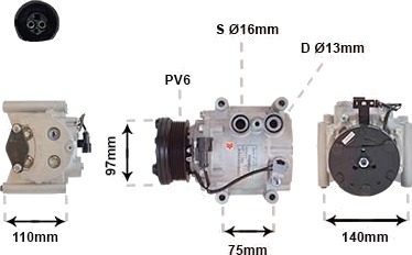 AC-kompressor VAN WEZEL 7700K025 AC-kompressor VAN WEZEL 7700K025