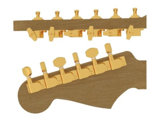 Hipshot Guitartunerupgrade Kit 6inl Classic Closed, Bassside, Stag,Gd