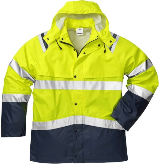 Fristads Regnjacka 4624 Rs, Klass 3 Varsel Gul/marinblå Xs Fristads Regnjacka 4624 Rs, Klass 3 Varsel Gul/marinblå Xs