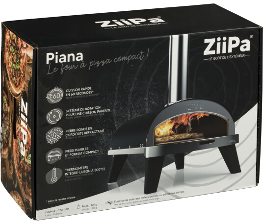 ZiiPa Piana Pillefyrt Pizzaovn (31cm) Karbon
