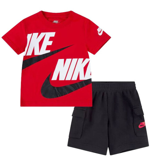 Nike Shorts Sett T skjorte/Shorts Svart/Universitetsutdannin 12 md Shorts Rød 80
