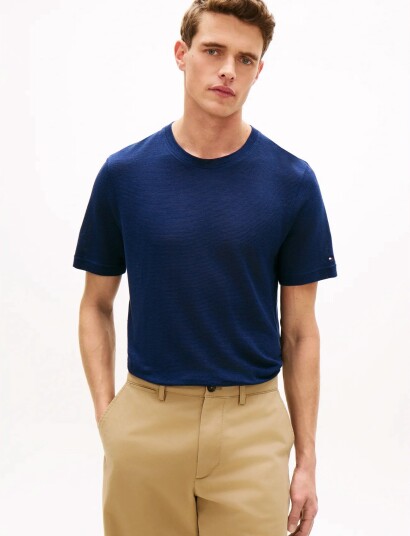 Tommy Hilfiger Dc Linen Tee Navy XL Tommy Hilfiger Dc Linen Tee Navy XL