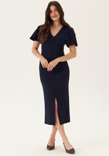 Bubbleroom V Neck Butterfly Sleeve Dress