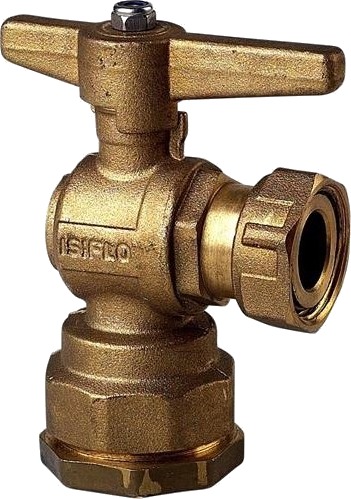 Isiflo Vinkelventil 32 mm x 1" Uten Aftap for Hydraulikk