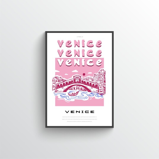Venezia Plakat Enkelt Venezia Plakat Enkelt